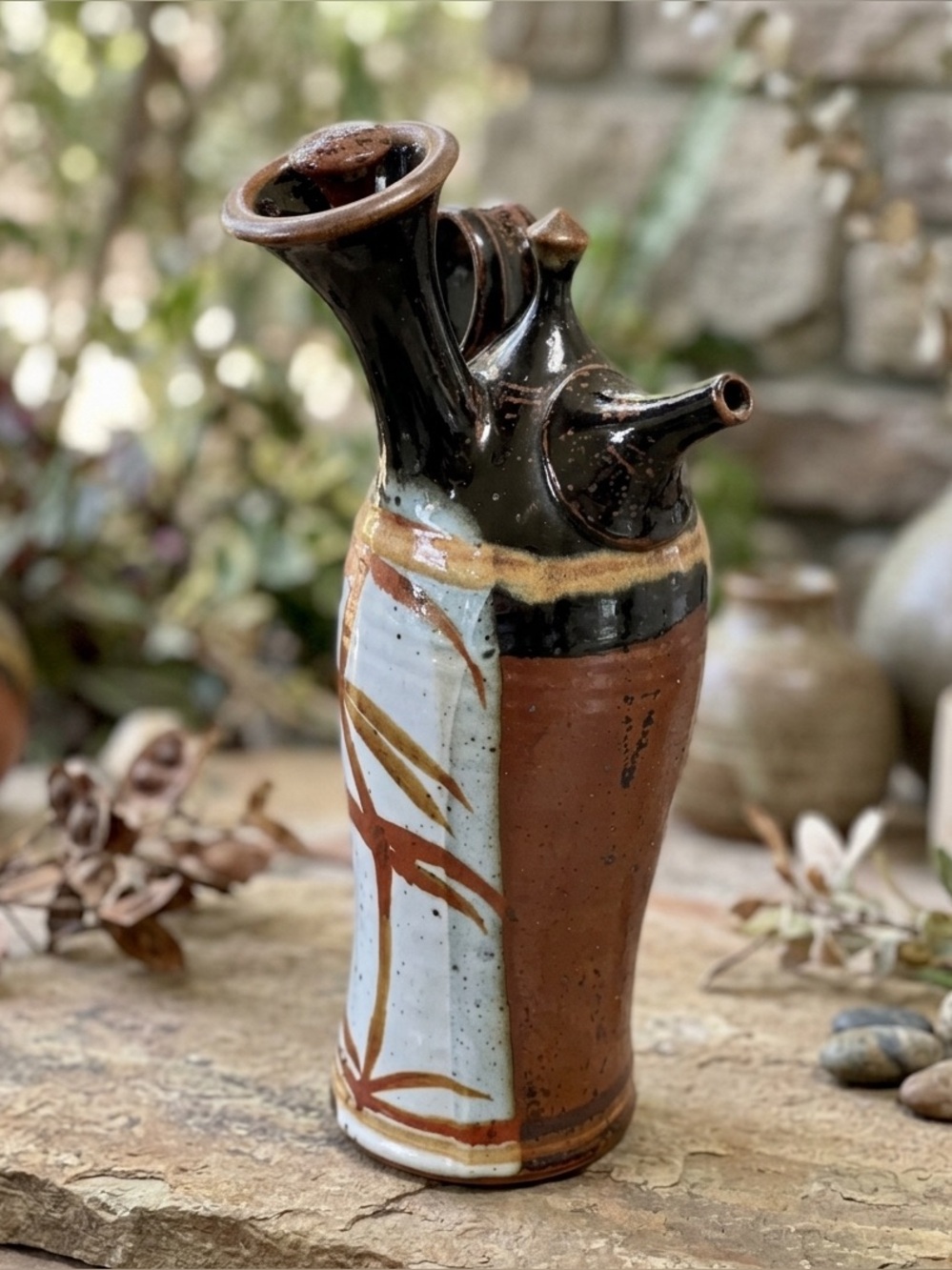 Vintage Artisan Studio Pottery Wine Decanter Ewer